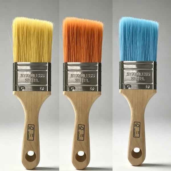 Angled paint brush Medium length  FSC handle paint brush 