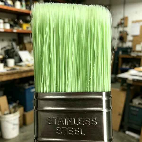Paint brush head with synthetic filament 